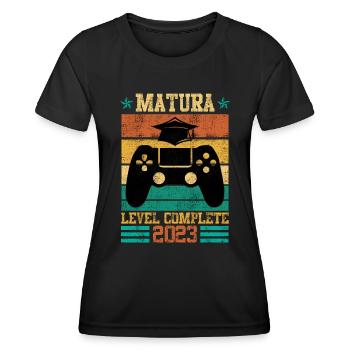 Niveau de maturité complet Maturanten Gamer - T-shirt sport Femme - noir - Devant - AI Model Female 172 light (172cm)