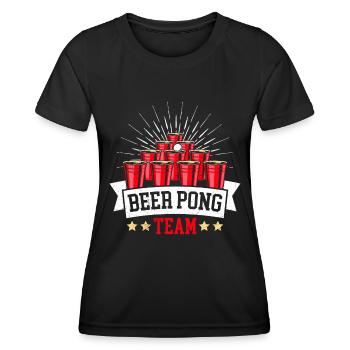 Beer Pong Team Bierpong Team Party Bier Pong - T-shirt sport Femme - noir - Devant - AI Model Female 172 light (172cm)