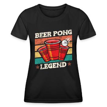 Beer Pong Legend Bierpong Party Bier Pong - T-shirt sport Femme - noir - Devant - AI Model Female 172 light (172cm)