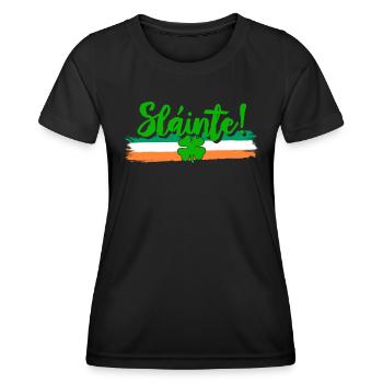 Sláinte Toast Ireland St. Patrick's Day - Women's Functional T-Shirt - black - Front - AI Model Female 172 light (172cm)