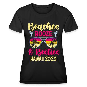 Beaches Booze Beasts Hawaii 2023 Spring Break - Women's Functional T-Shirt - black - Front - AI Model Female 172 light (172cm)