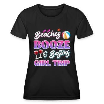 Plages Alcool Bêtes Filles Voyage Spring Break - T-shirt sport Femme - noir - Devant - AI Model Female 172 light (172cm)