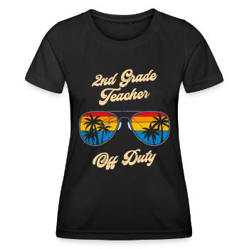 Professeur de classe de deuxième classe en congé Professeur de vacances - T-shirt sport Femme - noir - Devant - AI Model Female 172 light (172cm)