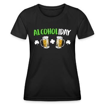 Alcoholiday St. Patricks Day - Frauen Funktions-T-Shirt - Schwarz - Vorne - AI Model Female 172 light (172cm)
