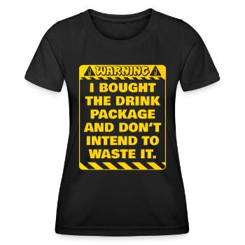 Attention j’ai réservé le forfait boissons party - T-shirt sport Femme - noir - Devant - AI Model Female 172 light (172cm)