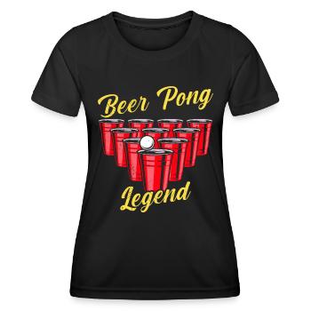 Bierpong Legende Beer Pong Party Bier Pong - Frauen Funktions-T-Shirt - Schwarz - Vorne - AI Model Female 172 light (172cm)