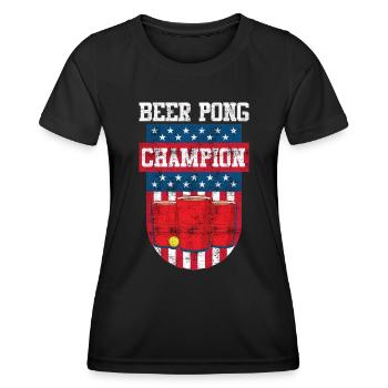 Stars and Stripes USA Beer Pong Champion Bier Pong - T-shirt sport Femme - noir - Devant - AI Model Female 172 light (172cm)