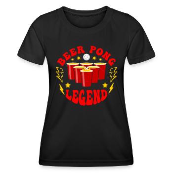Beer Pong Legend Trinkspiel Party Bier Pong - Frauen Funktions-T-Shirt - Schwarz - Vorne - AI Model Female 172 light (172cm)