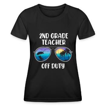 Professeur de classe de deuxième classe en congé Professeur de vacances - T-shirt sport Femme - noir - Devant - AI Model Female 172 light (172cm)
