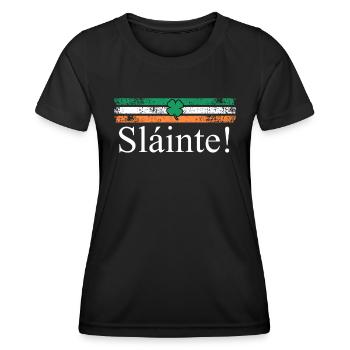 Slainte Irland Trinkspruch - Frauen Funktions-T-Shirt - Schwarz - Vorne - AI Model Female 172 light (172cm)