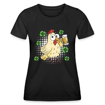 Poulet de la Saint-Patrick - T-shirt sport Femme - noir - Devant - AI Model Female 172 light (172cm)