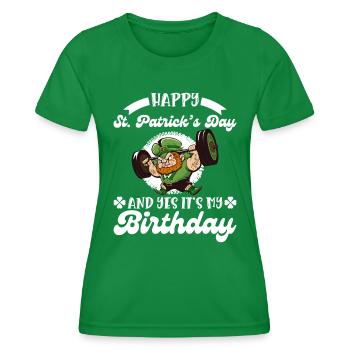 Anniversaire le jour de la Saint-Patrick - T-shirt sport Femme - vert - Devant - AI Model Female 172 dark (172cm)