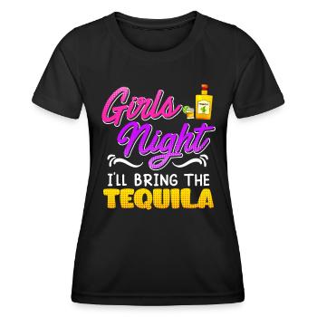 Girls Night J’apporte la Tequila Spring Break - T-shirt sport Femme - noir - Devant - AI Model Female 172 light (172cm)