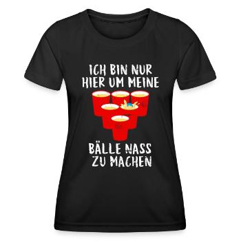 Beer Pong Bälle nass machen Party Bier Pong - Frauen Funktions-T-Shirt - Schwarz - Vorne - AI Model Female 172 light (172cm)