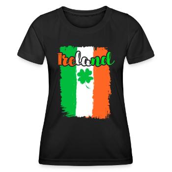 Irlande Trèfle Saint-Patrick - T-shirt sport Femme - noir - Devant - AI Model Female 172 light (172cm)