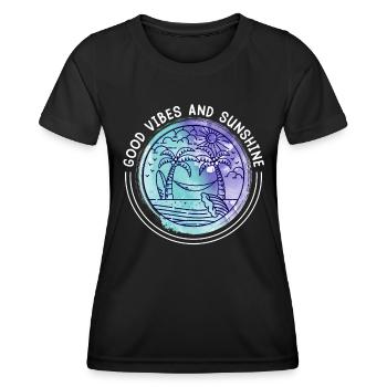 Good Vibes and Sunshine Sommerurlaub Party - Frauen Funktions-T-Shirt - Schwarz - Vorne - AI Model Female 172 light (172cm)