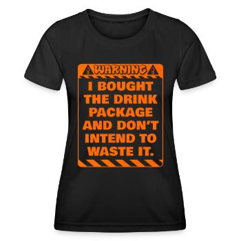 Attention j’ai réservé le forfait boissons party - T-shirt sport Femme - noir - Devant - AI Model Female 172 light (172cm)