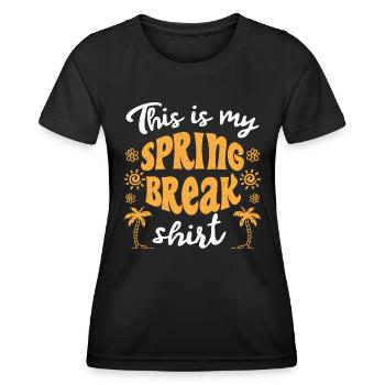 Ceci est mon T-shirt Spring Break Spring Break - T-shirt sport Femme - noir - Devant - AI Model Female 172 light (172cm)