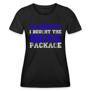 Attention j’ai réservé le forfait boissons party - T-shirt sport Femme - noir - Devant - AI Model Female 172 light (172cm)