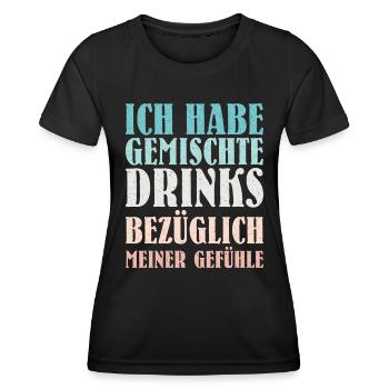 Gemischte Drinks bezüglich meiner Gefühle Party - Frauen Funktions-T-Shirt - Schwarz - Vorne - AI Model Female 172 light (172cm)