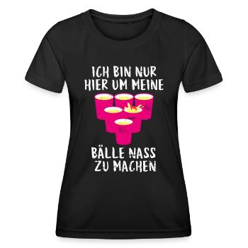 Beer Pong Bälle nass machen Party Bier Pong - Frauen Funktions-T-Shirt - Schwarz - Vorne - AI Model Female 172 light (172cm)