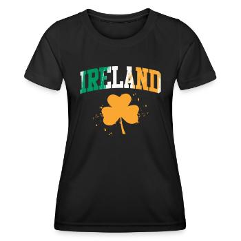 Irland Kleeblatt irischer St. Patrick’s Day - Frauen Funktions-T-Shirt - Schwarz - Vorne - AI Model Female 172 light (172cm)