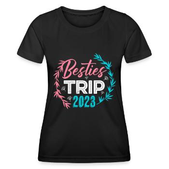Besties Trip 2023 Vacances d’été Spring Break - T-shirt sport Femme - noir - Devant - AI Model Female 172 light (172cm)