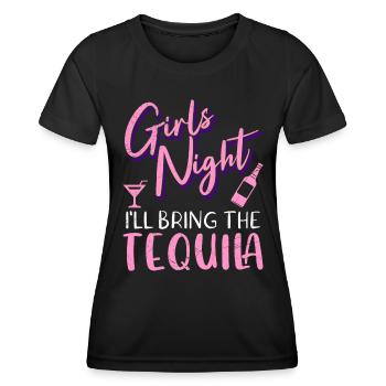 Mädelsabend ich bringe den Tequila Spring Break - Frauen Funktions-T-Shirt - Schwarz - Vorne - AI Model Female 172 light (172cm)
