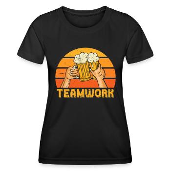 Feiern Saufen Urlaub mit Freunden Bier Party - Frauen Funktions-T-Shirt - Schwarz - Vorne - AI Model Female 172 light (172cm)
