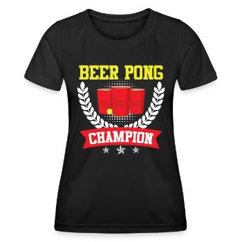 Beer Pong Champion Bierpong Party Bier Pong - T-shirt sport Femme - noir - Devant - AI Model Female 172 light (172cm)