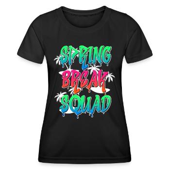 Spring Break Squad Sommerferien Spring Break - Frauen Funktions-T-Shirt - Schwarz - Vorne - AI Model Female 172 light (172cm)