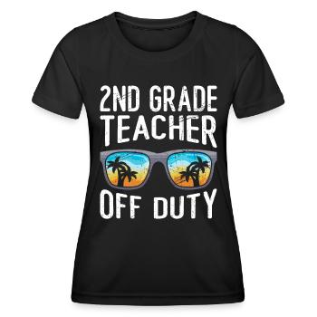 Professeur de classe de deuxième classe en congé Professeur de vacances - T-shirt sport Femme - noir - Devant - AI Model Female 172 light (172cm)