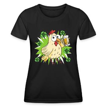 Poulet de la Saint-Patrick - T-shirt sport Femme - noir - Devant - AI Model Female 172 light (172cm)