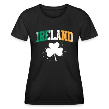 Irland Kleeblatt irischer St. Patrick’s Day - Frauen Funktions-T-Shirt - Schwarz - Vorne - AI Model Female 172 light (172cm)
