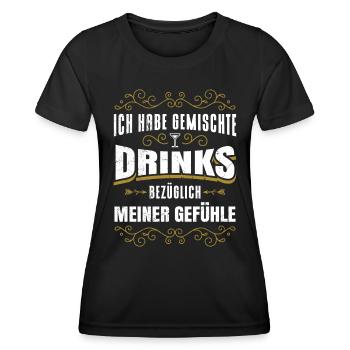 Gemischte Drinks bezüglich meiner Gefühle Party - Frauen Funktions-T-Shirt - Schwarz - Vorne - AI Model Female 172 light (172cm)