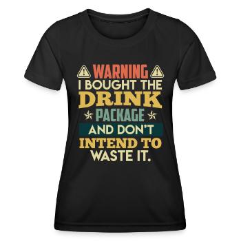 J’ai réservé le forfait boissons Holiday Party - T-shirt sport Femme - noir - Devant - AI Model Female 172 light (172cm)