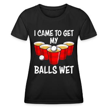 Beer Pong Bälle nass machen Bierpong Bier Pong - Frauen Funktions-T-Shirt - Schwarz - Vorne - AI Model Female 172 light (172cm)