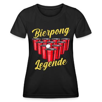 Bierpong Legende Beer Pong Party Bier Pong - Frauen Funktions-T-Shirt - Schwarz - Vorne - AI Model Female 172 light (172cm)