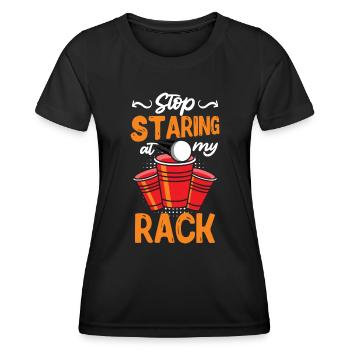 Arrête de regarder mon rack Beer Pong Party Bier Pong - T-shirt sport Femme - noir - Devant - AI Model Female 172 light (172cm)