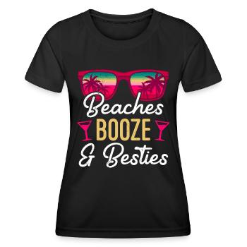 Beaches Booze Besties 2023 Holiday Spring Break - Women's Functional T-Shirt - black - Front - AI Model Female 172 light (172cm)