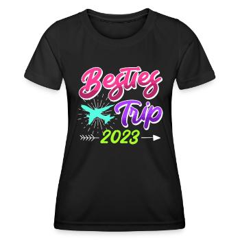 Besties Trip 2023 Urlaub mit Freunden Spring Break - Frauen Funktions-T-Shirt - Schwarz - Vorne - AI Model Female 172 light (172cm)