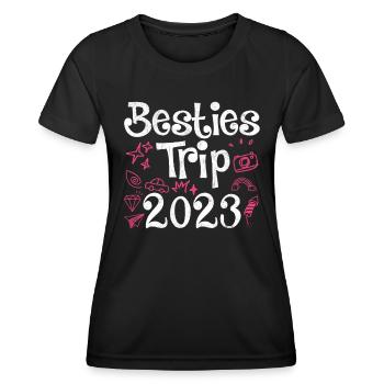 Besties Trip 2023 Summer Vacation 2023 Spring Break - Women's Functional T-Shirt - black - Front - AI Model Female 172 light (172cm)