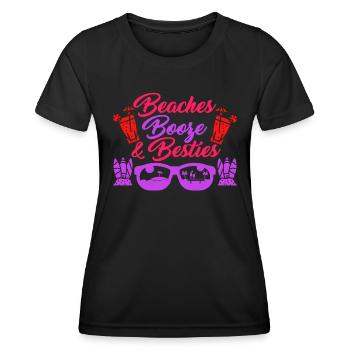 Beache Booze et Besties Summer Holiday Spring Break - T-shirt sport Femme - noir - Devant - AI Model Female 172 light (172cm)