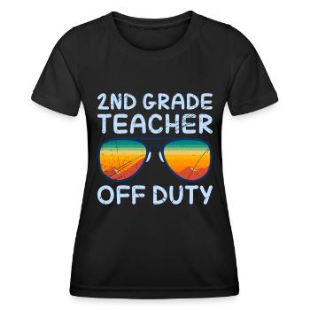 Professeur de classe de deuxième classe en congé Professeur de vacances - T-shirt sport Femme - noir - Devant - AI Model Female 172 light (172cm)