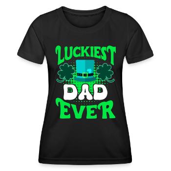 Papa le plus chanceux de tous les temps Papa de la Saint-Patrick - T-shirt sport Femme - noir - Devant - AI Model Female 172 light (172cm)