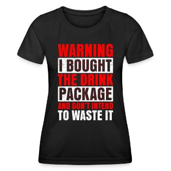Attention j’ai réservé le forfait boissons party - T-shirt sport Femme - noir - Devant - AI Model Female 172 light (172cm)