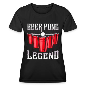 Bierpong Legende Beer Pong Party Bier Pong - Frauen Funktions-T-Shirt - Schwarz - Vorne - AI Model Female 172 light (172cm)