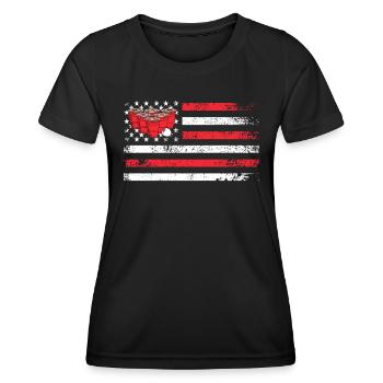Stars and Stripes USA Beer Pong Bier Pong - T-shirt sport Femme - noir - Devant - AI Model Female 172 light (172cm)