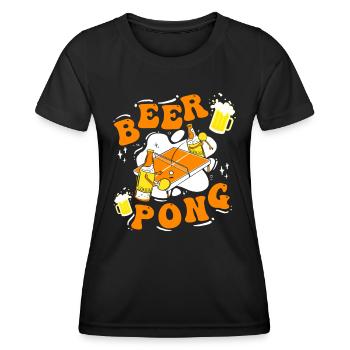 Beer Pong Table Partyspiel Trinkspiel Bier Pong - Frauen Funktions-T-Shirt - Schwarz - Vorne - AI Model Female 172 light (172cm)