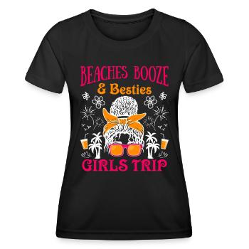 Plages Alcool Besties Mädesltrip Spring Break - T-shirt sport Femme - noir - Devant - AI Model Female 172 light (172cm)